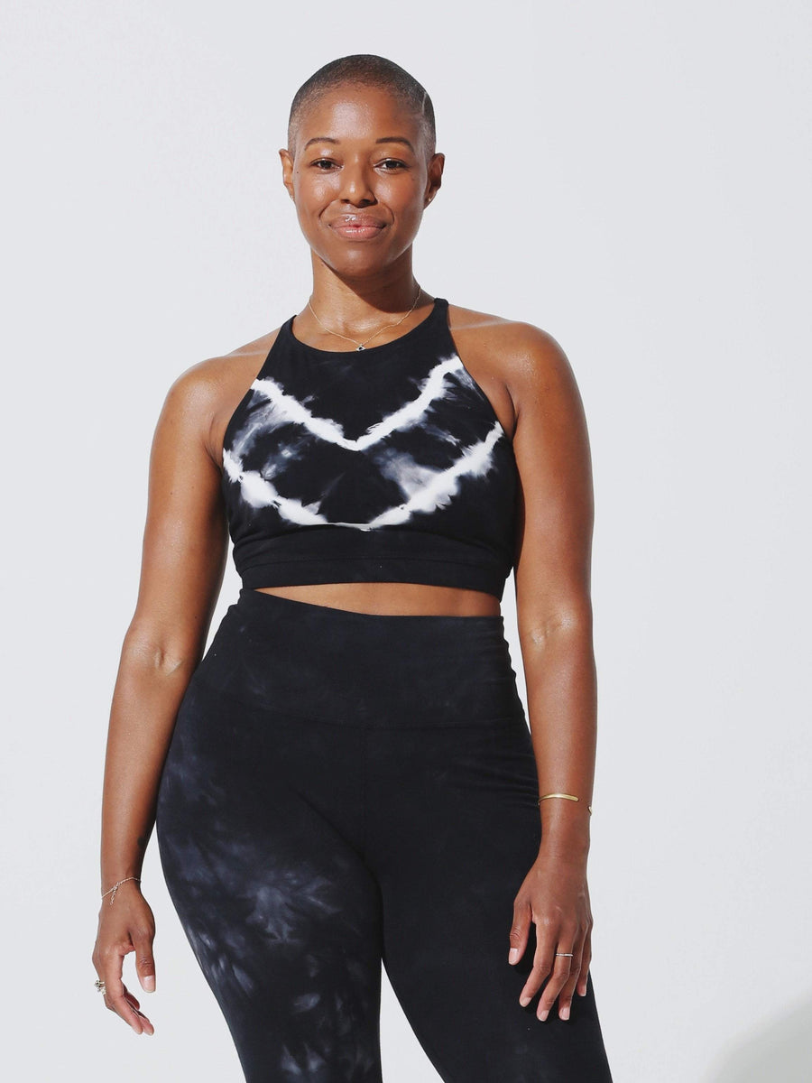 Electric & Rose Tops & Tanks Grayson Tie Dye Crop Top - Onyx/Cloud